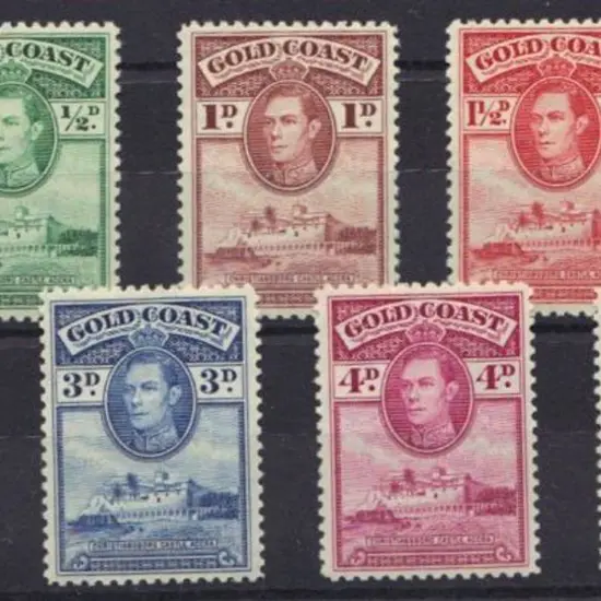 Gold Coast 1938 ½d to 6d KGVI Perf. 12  MLH. SG ...