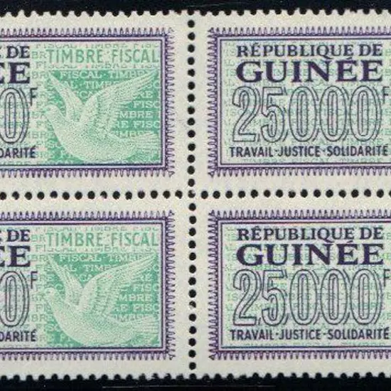 Guinea 1959/62 1f to 25,000fr fiscal "Doves" in ...