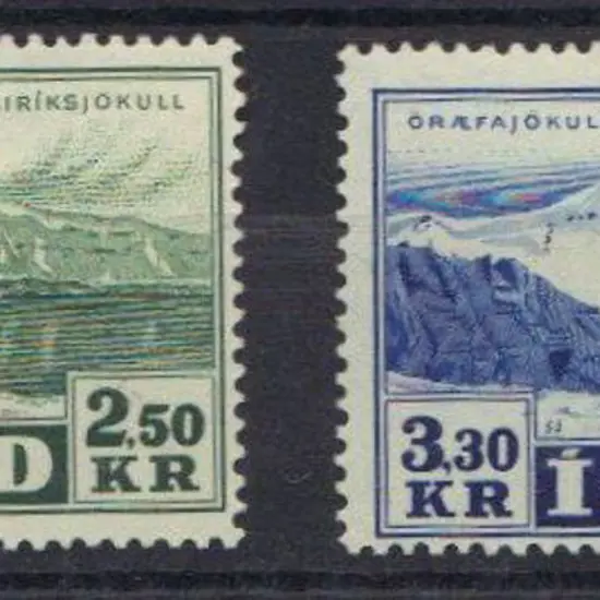 Iceland 1947 Airmail 2k50 & 3k30 key vals. Fine ...