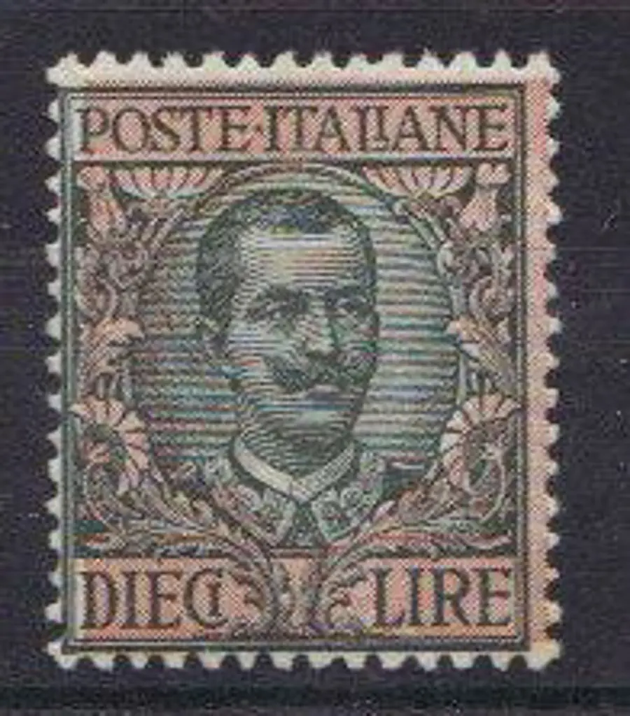 Italy 1910 10 lire sage green & pale rose. MUH ... Image 1++