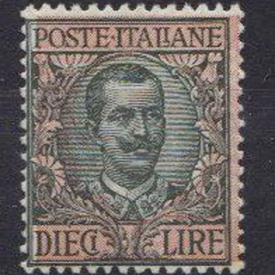 Italy 1910 10 lire sage green & pale rose. MUH ...