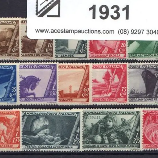 Italy 1932 "March on Rome" postage set of 16. MUH, ...