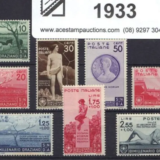 Italy 1936 Bimillenary of Horace postage set of 8. ...
