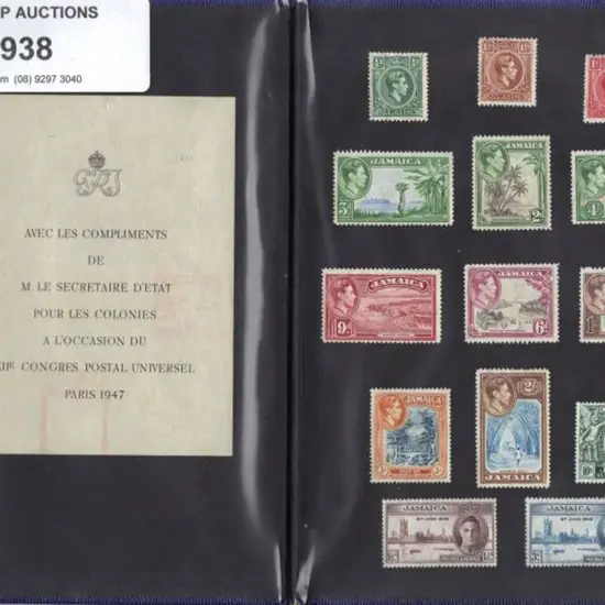 Jamaica 1947 UPU Congress (Paris) royal blue ...