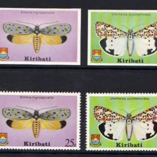 Kiribati 1980 Moths set of 4 trial proof on ...