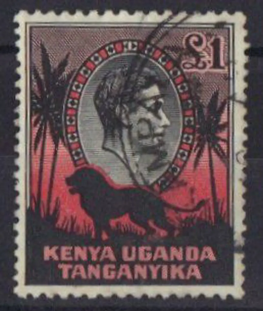 KUT 1935 £1 black & red Perf. 11¾ x 13. F/U by ... Image 1++
