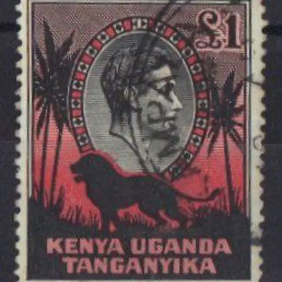 KUT 1935 £1 black & red Perf. 11¾ x 13. F/U by ...