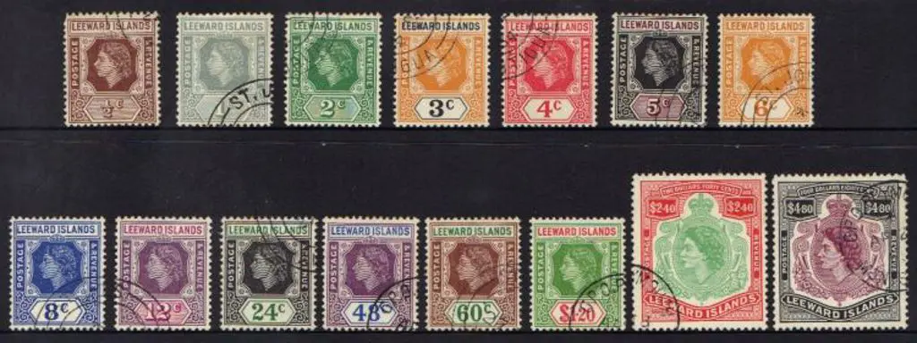 Leeward Islands 1954 ½c to $4.80 QEII Defins on ... Image 1++