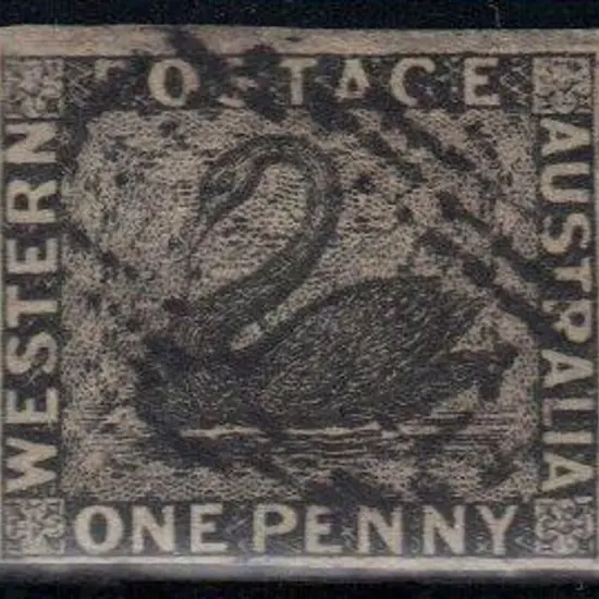 1854 1d black 4 margins, one close but clear. F/U ...