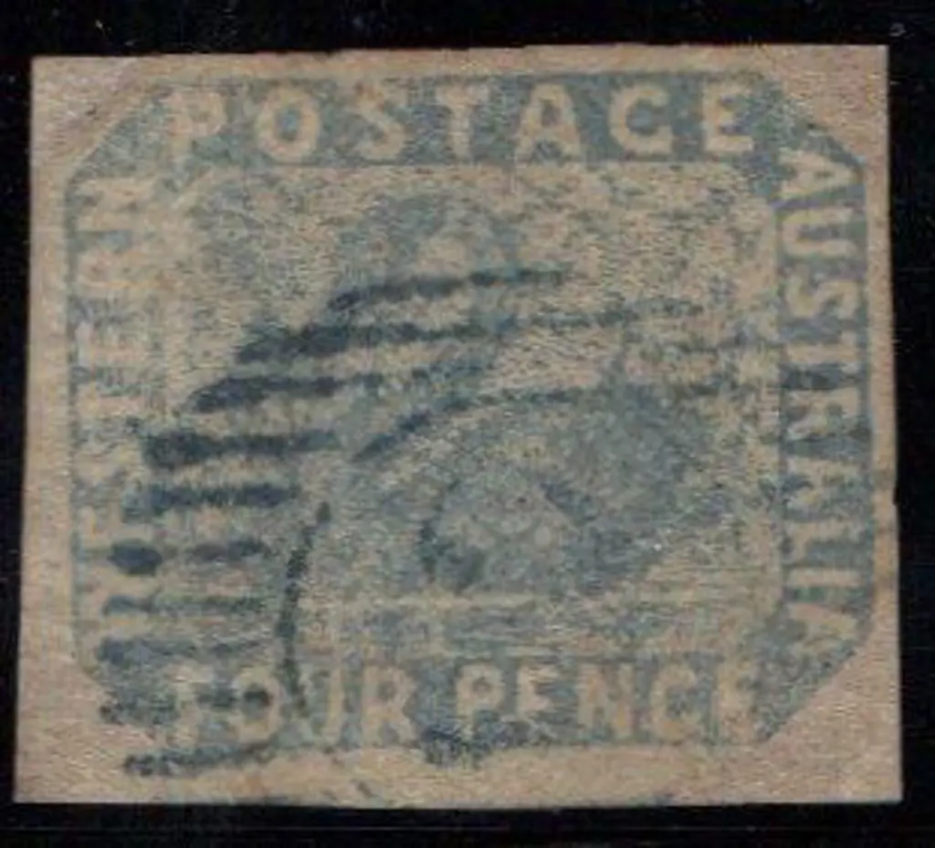 1854 4d pale blue fine used with rare blue cancel. ... Image 1++