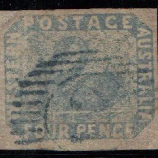 1854 4d pale blue fine used with rare blue cancel. ...