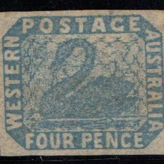 1854 4d pale blue with good to large margins. ...