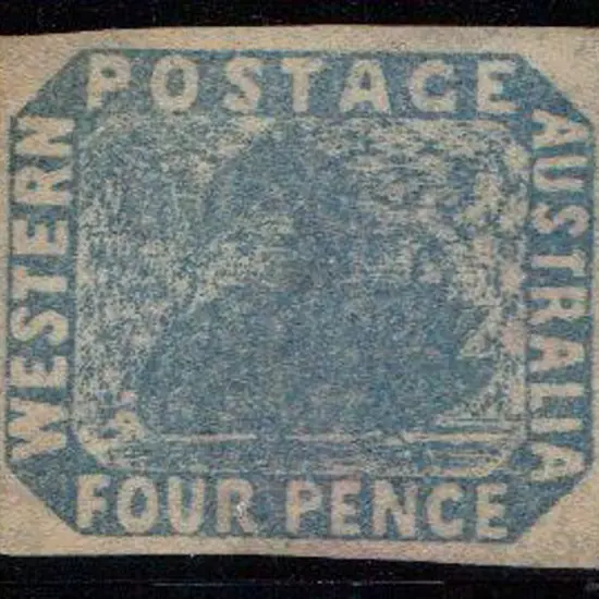 1854 4d pale blue. Large margins all round. Rough ...