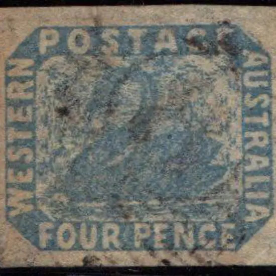 1854 4d blue fine used with light indistinct ...