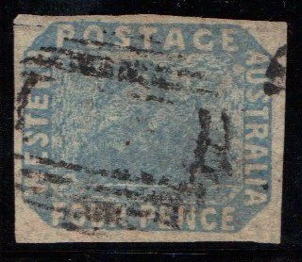 1854 4d blue imperf. 4 wide margins with light ... Image 1++