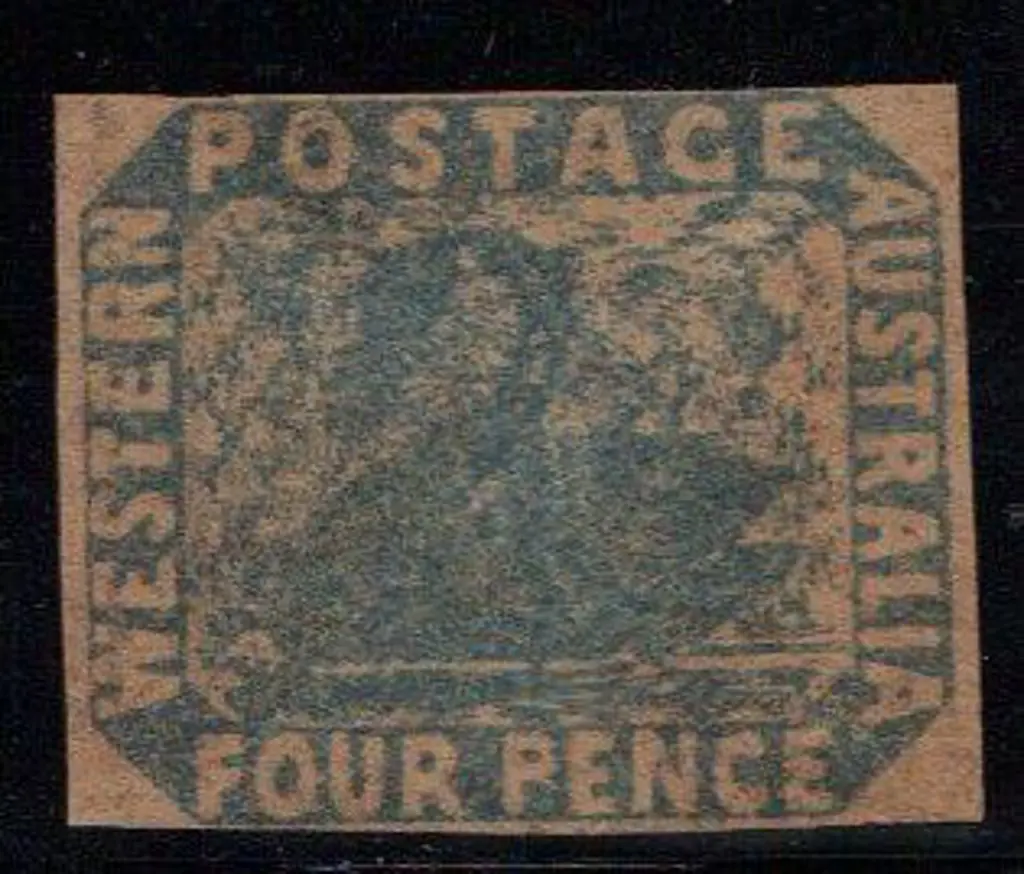 1854 4d blue imperf. Mint with 4 margins. A scarce ... Image 1++