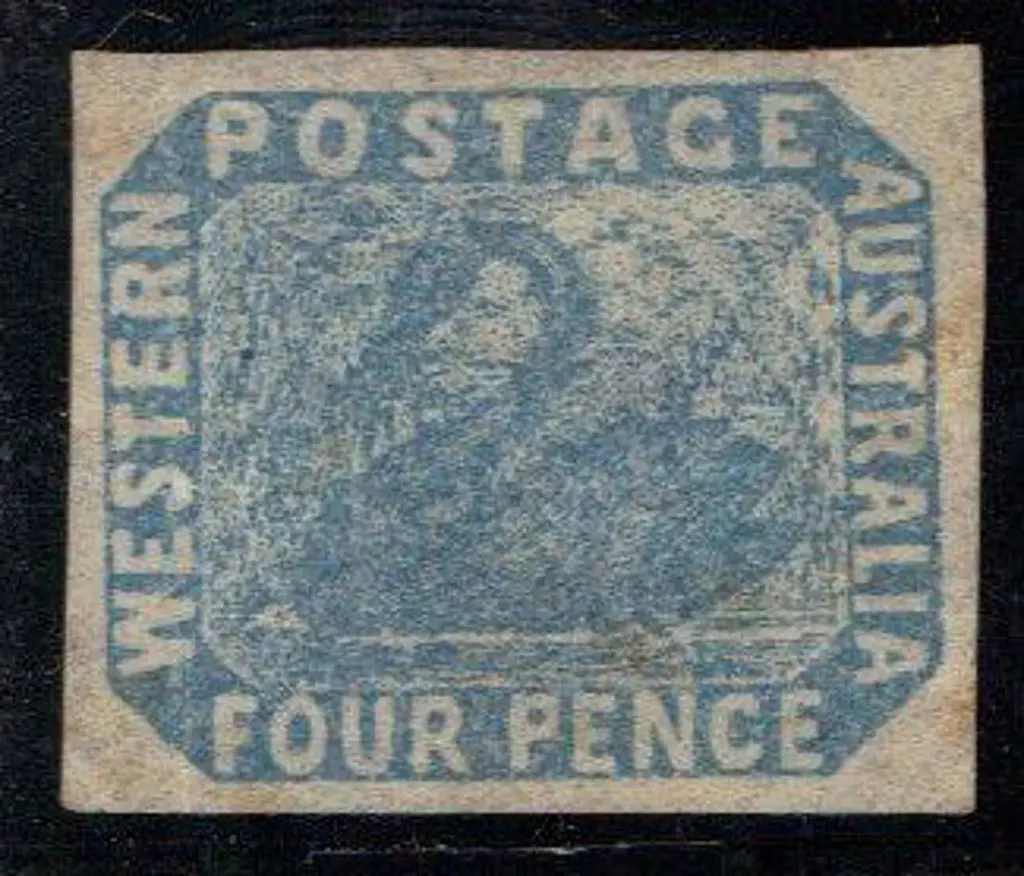 1854 4d blue unused with 4 large even margins. ... Image 1++