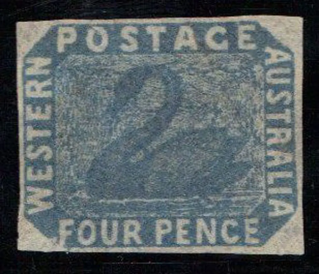 1854 4d blue with 4 large margins. Deep shade. ... Image 1++