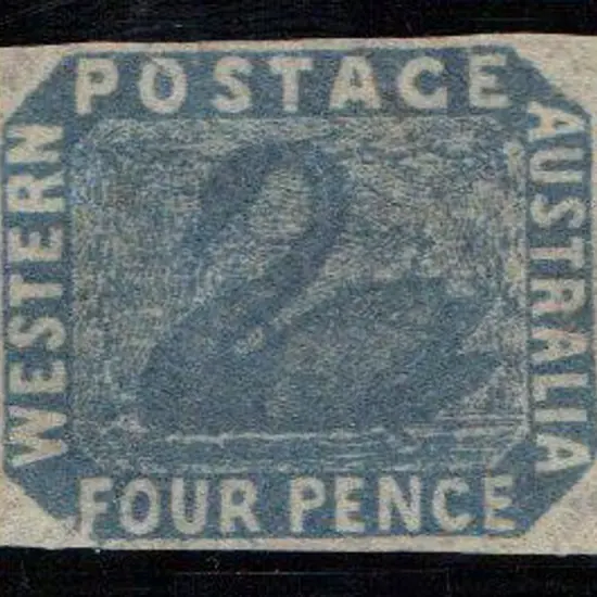 1854 4d blue with 4 large margins. Deep shade. ...