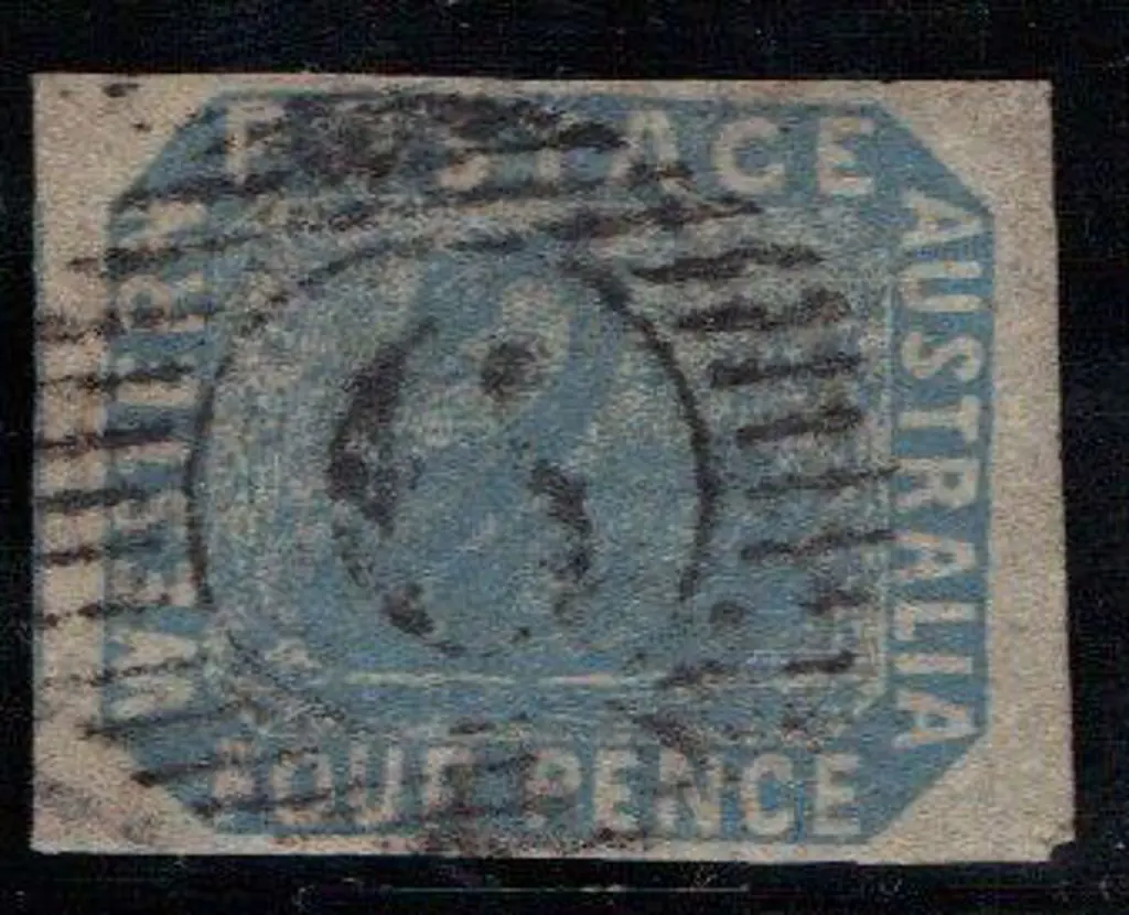 1854 4d blue. F/U with 2 huge margins & 2 close ... Image 1++