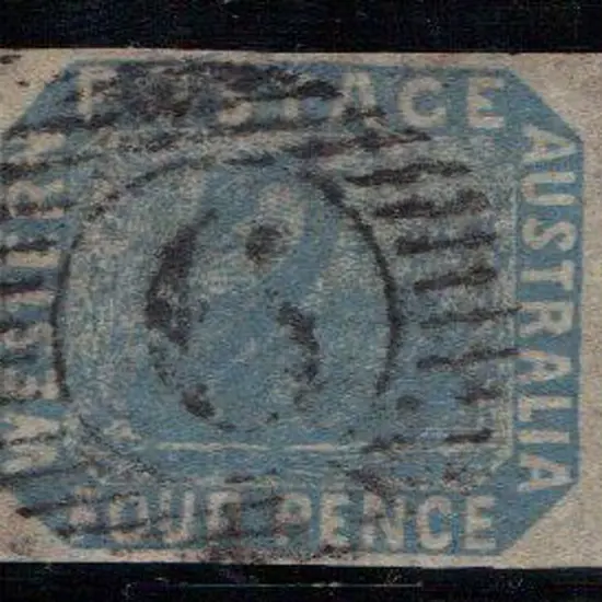 1854 4d blue. F/U with 2 huge margins & 2 close ...