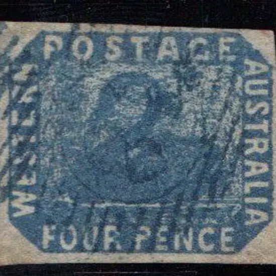 1854 4d deep dull blue. F/U with large to huge ...