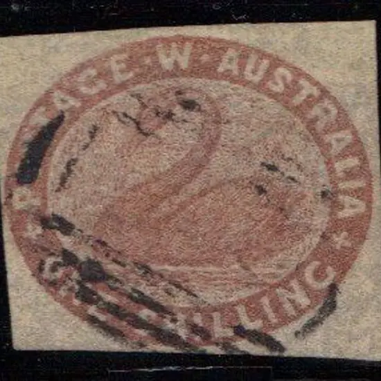 1854 1/- deep red brown fine used by light ...