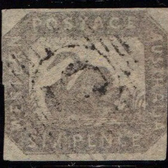 1857 6d grey-black. 3 margins with 1 cut into. ...