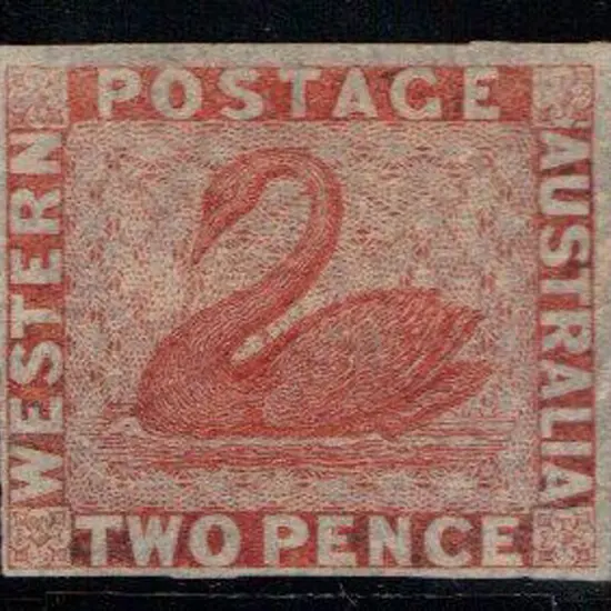 1860 2d deep vermillion 4 margin mint & F/U with ...