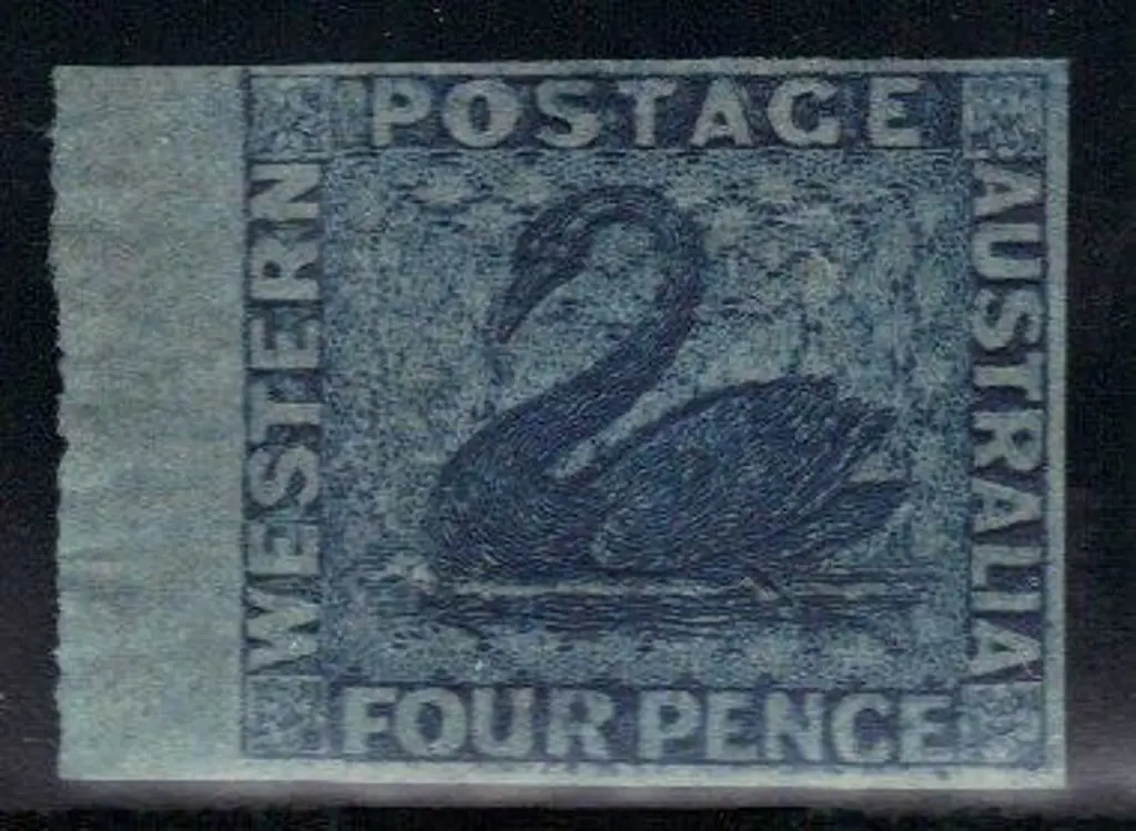 1860 4d blue, wmk upright. 4 margin mint example ... Image 1++