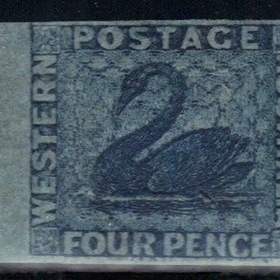 1860 4d blue, wmk upright. 4 margin mint example ...