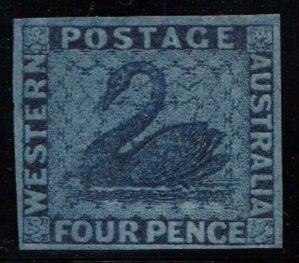 1860 4d deep blue. Attractive 4 margin mint copy ... Image 1++