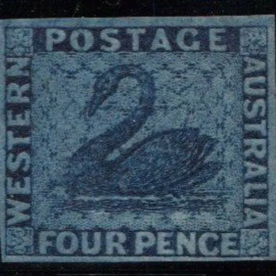 1860 4d deep blue. Attractive 4 margin mint copy ...