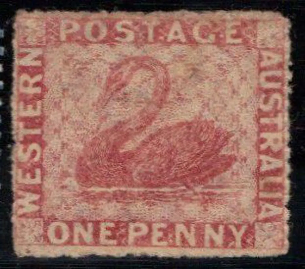 1861 1d rose, very rough perf. 14-16. Mint no gum ... Image 1++