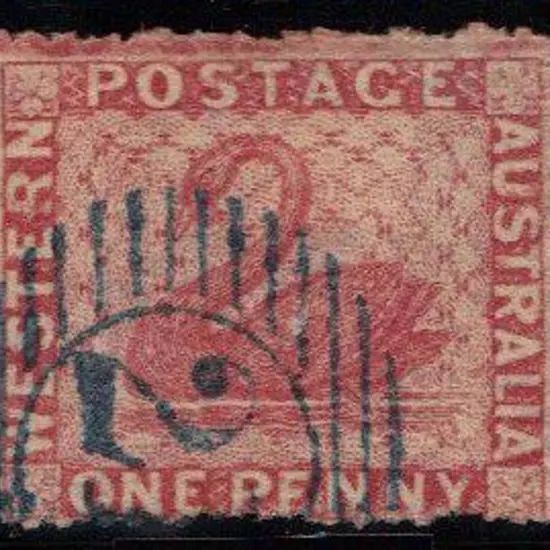 1861 1d rose-carmine perf. 14-16 (very rough) with ...