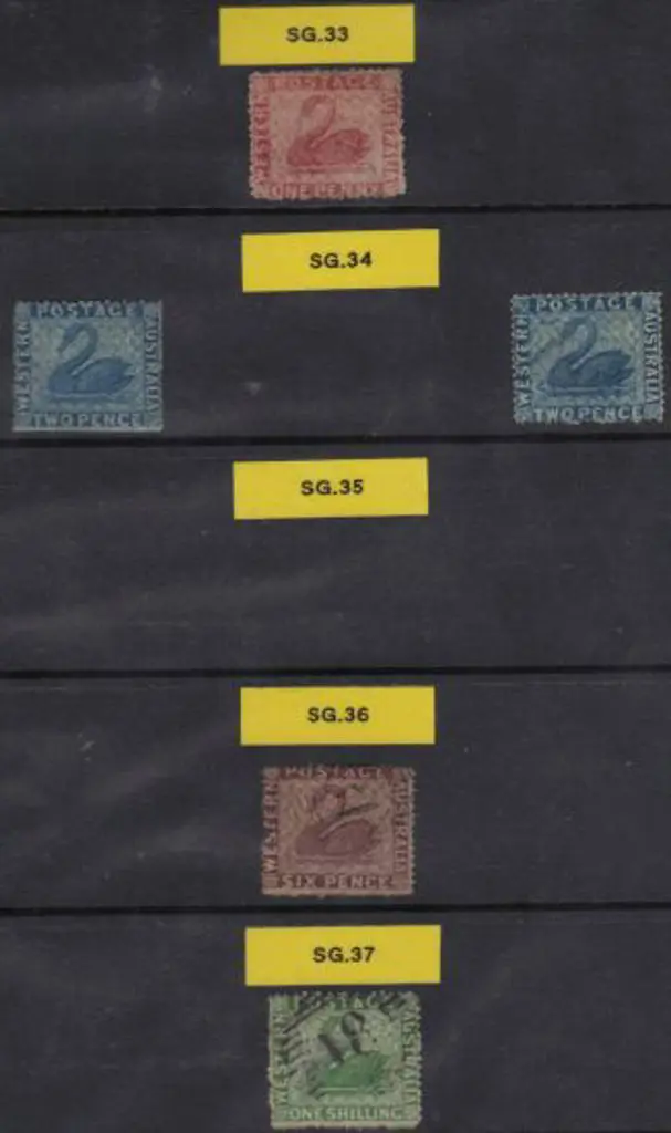 1861 1d, 2d, 6d, 1/- F/U & 2d mint.  Intermediate ... Image 1++