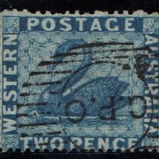 1861 2d blue perf. 14-16. F/U with wmk sideways, ...