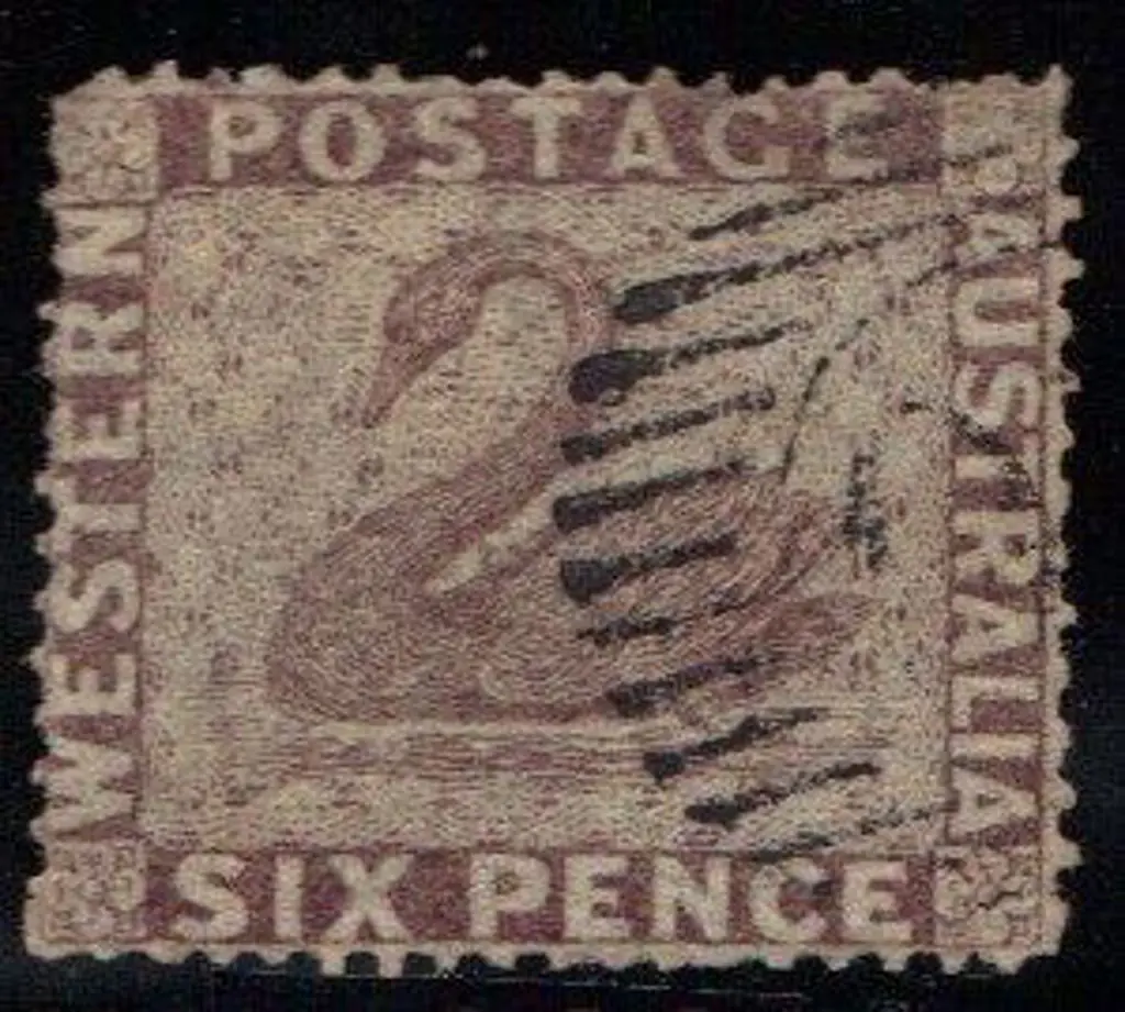 1861 6d purple-brown perf. 14-16 F/U. Watermark, ... Image 1++
