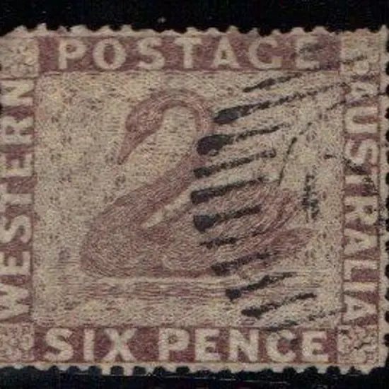 1861 6d purple-brown perf. 14-16 F/U. Watermark, ...
