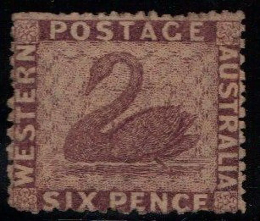 1861 6d purple-brown. Clean cut perf 14-16 with ... Image 1++