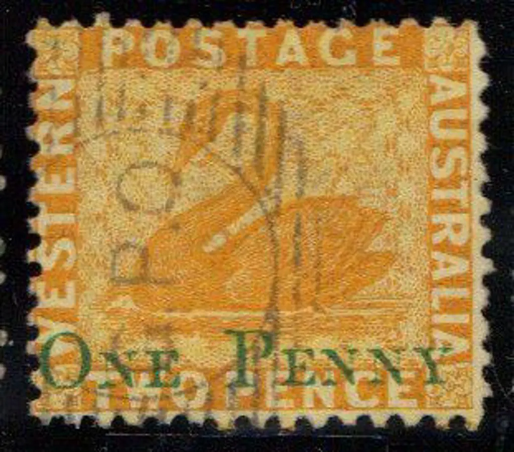 1864 ONE PENNY on 2d yellow. VFU. SG 67 Cat. £55 Image 1++