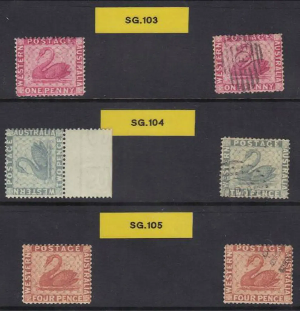 1888 set 1d carmine pink, 2d grey & 4dred-brown ... Image 1++