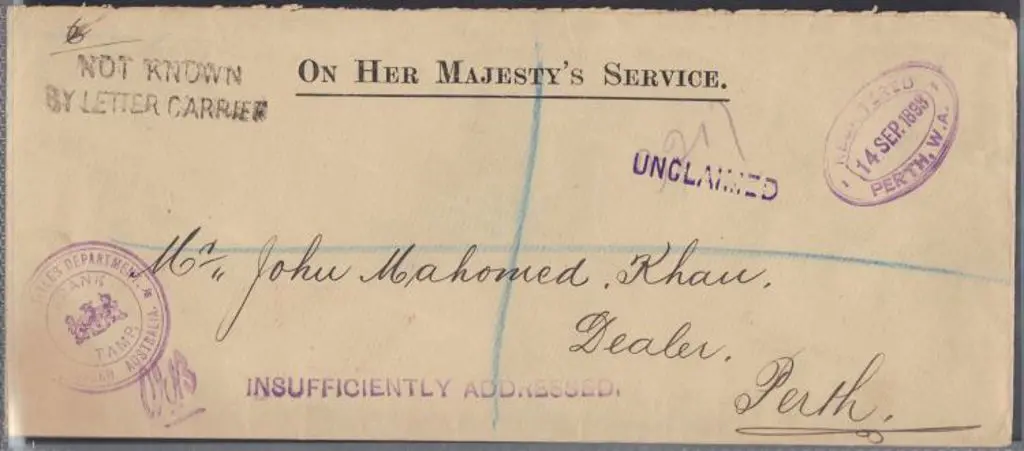 1898 (14th Sept) Registered, unclaimed & returned ... Image 1++