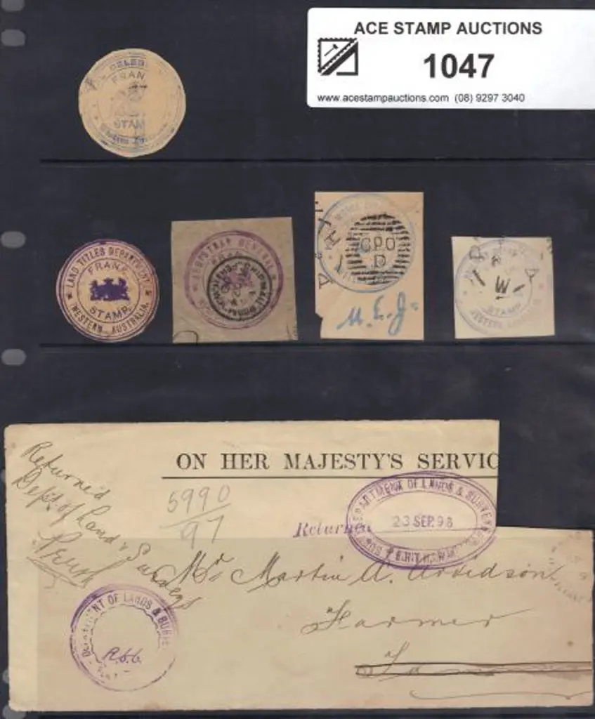 1900c Frank Stamps. W265.4 Lands & Surveys on part ... Image 1++