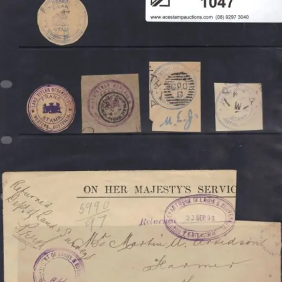 1900c Frank Stamps. W265.4 Lands & Surveys on part ...