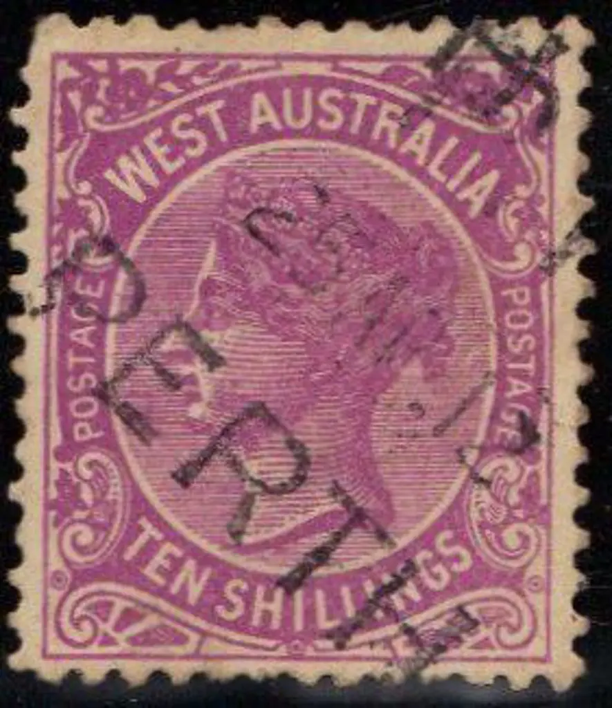 1905 10/- bright purple. F/U in Perth with P.P. ... Image 1++