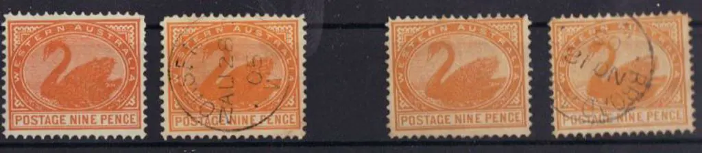 1902 9d orange, sideways wmk & 9d yellow-orange ... Image 1++
