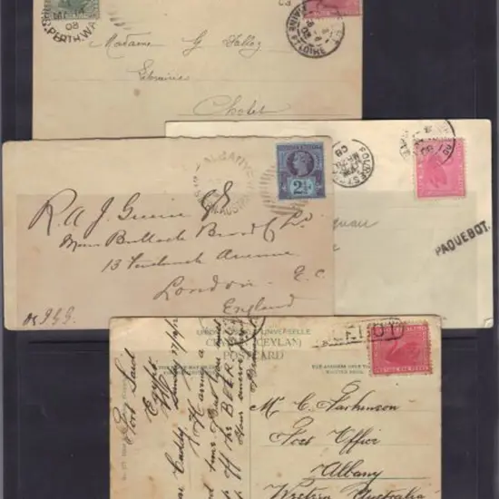 1903 Paquebot postcards comprising 1903 with ½d ...