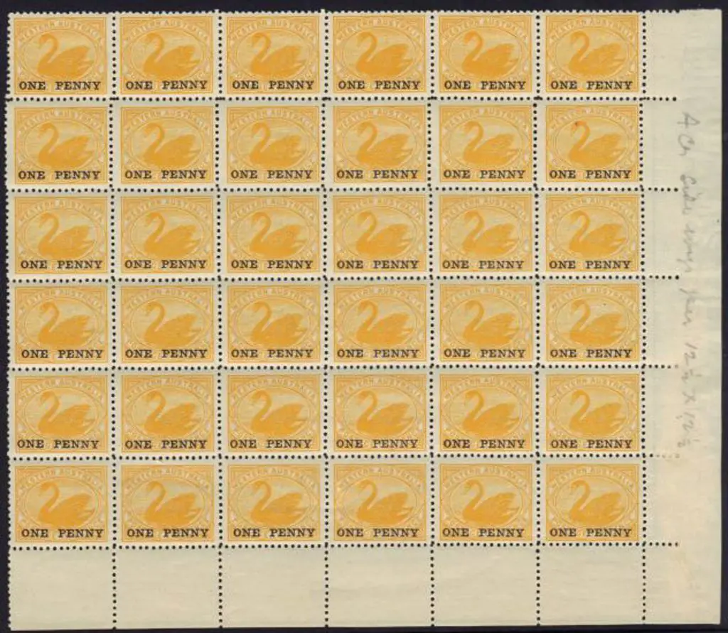 1912 "ONE PENNY" on 2d yellow perf. 12½ x 12 MUH ... Image 1++