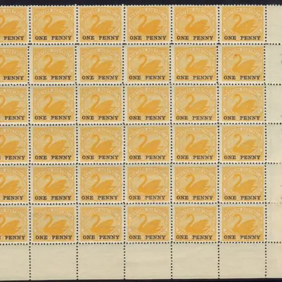 1912 "ONE PENNY" on 2d yellow perf. 12½ x 12 MUH ...